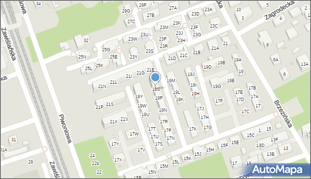 Warszawa, Brzezińska, 19S, mapa Warszawy