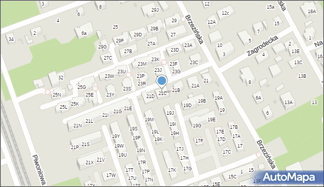 Warszawa, Brzezińska, 21C, mapa Warszawy