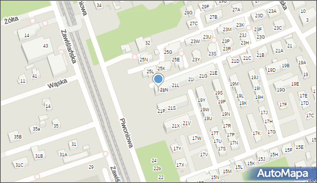 Warszawa, Brzezińska, 21O, mapa Warszawy