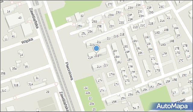 Warszawa, Brzezińska, 21S, mapa Warszawy