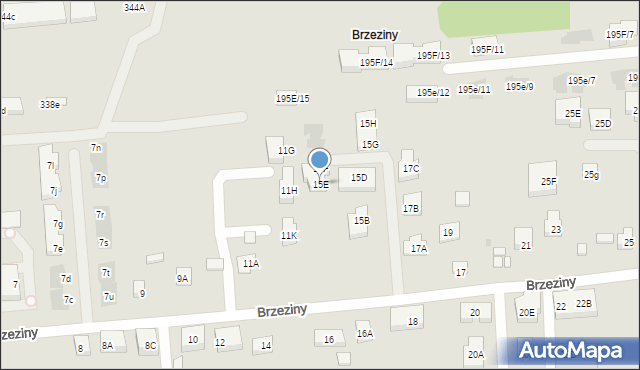 Warszawa, Brzeziny, 15E, mapa Warszawy