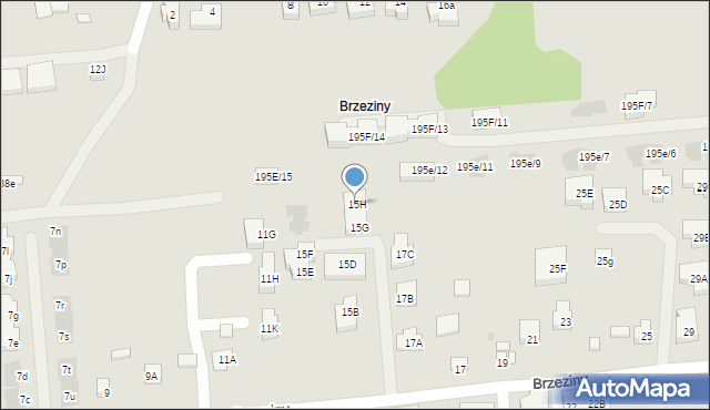 Warszawa, Brzeziny, 15H, mapa Warszawy