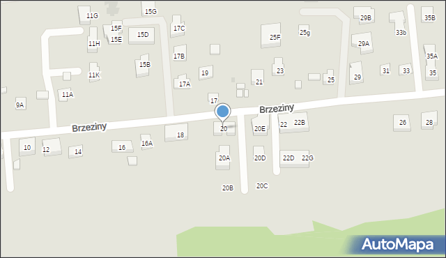 Warszawa, Brzeziny, 20, mapa Warszawy