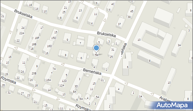 Warszawa, Brukselska, 5A, mapa Warszawy