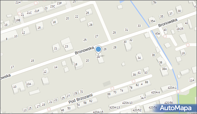 Warszawa, Bronowska, 24, mapa Warszawy