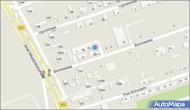 Warszawa, Bronowska, 5A, mapa Warszawy