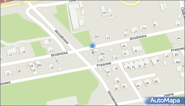 Warszawa, Brodnicka, 36, mapa Warszawy