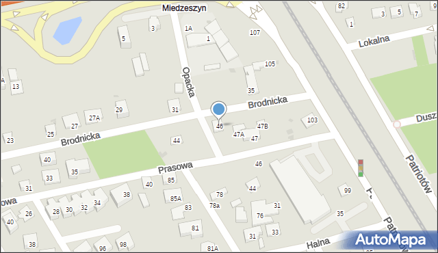 Warszawa, Brodnicka, 46, mapa Warszawy