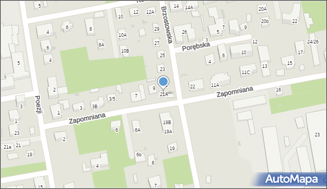 Warszawa, Brzostowska, 21A, mapa Warszawy