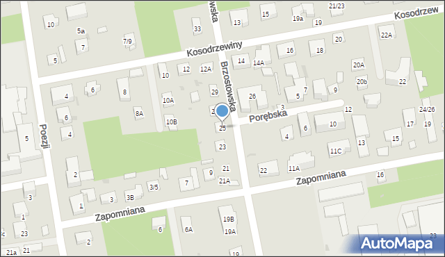 Warszawa, Brzostowska, 25, mapa Warszawy