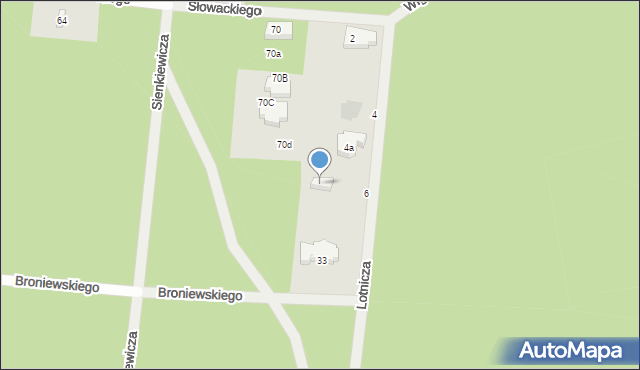 Warszawa, Broniewskiego Władysława, 33, mapa Warszawy