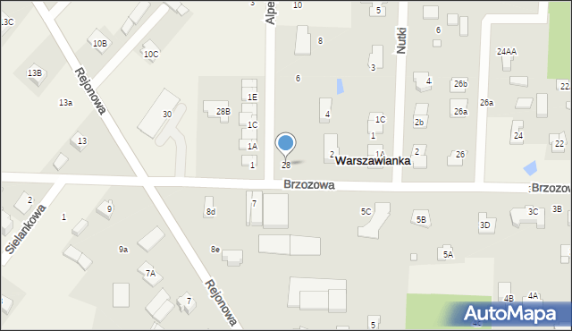 Warszawianka, Brzozowa, 28, mapa Warszawianka