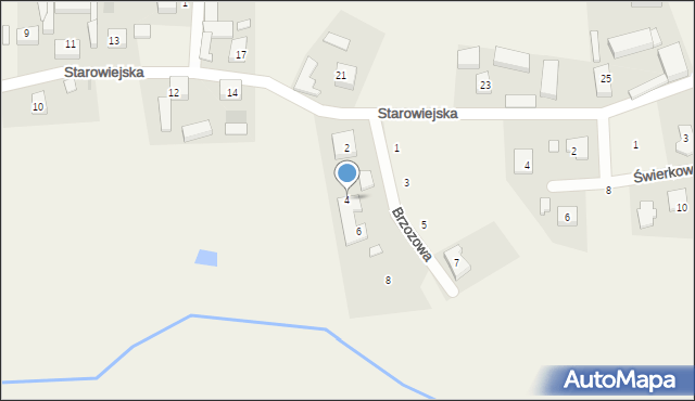 Warzno, Brzozowa, 4, mapa Warzno