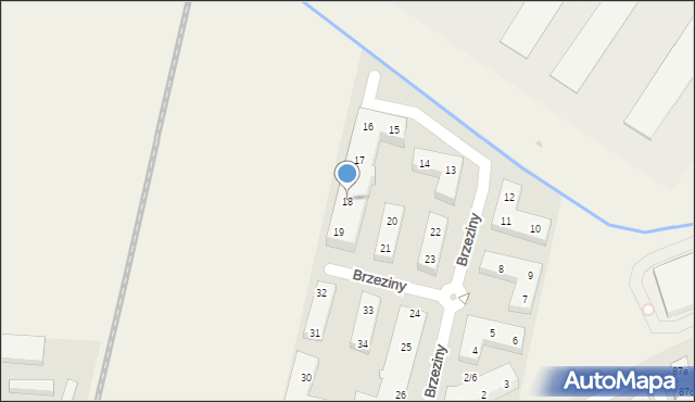 Warzymice, Brzeziny, 18, mapa Warzymice