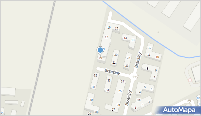 Warzymice, Brzeziny, 19, mapa Warzymice