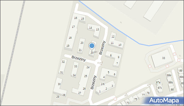 Warzymice, Brzeziny, 23, mapa Warzymice