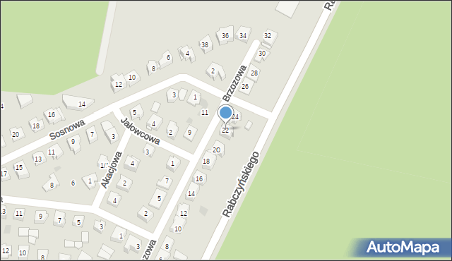 Wasilków, Brzozowa, 22, mapa Wasilków