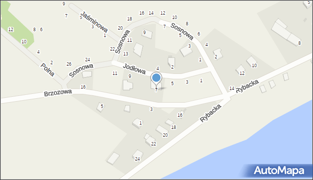 Wąsosz, Brzozowa, 8, mapa Wąsosz