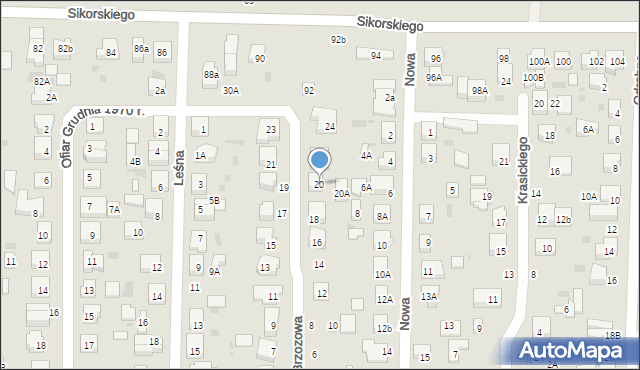 Wejherowo, Brzozowa, 20, mapa Wejherowo