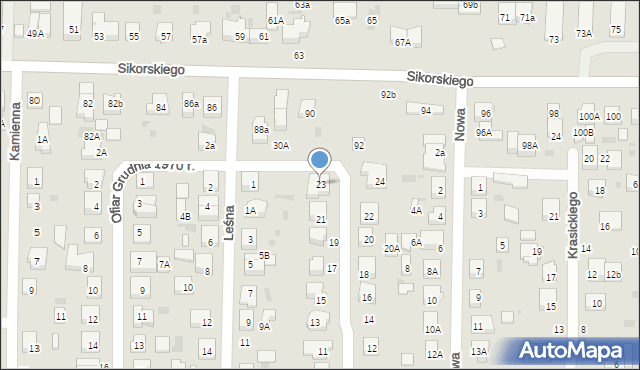 Wejherowo, Brzozowa, 23, mapa Wejherowo