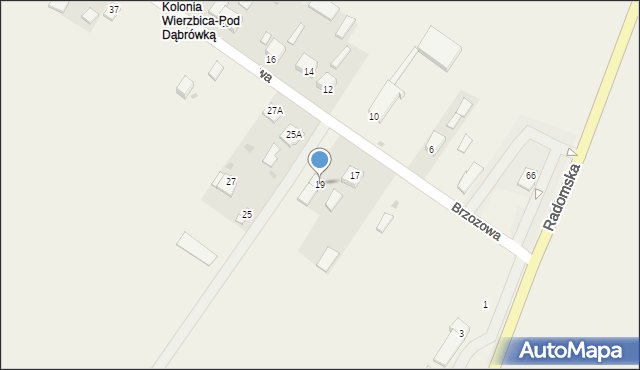 Wierzbica, Brzozowa, 19, mapa Wierzbica