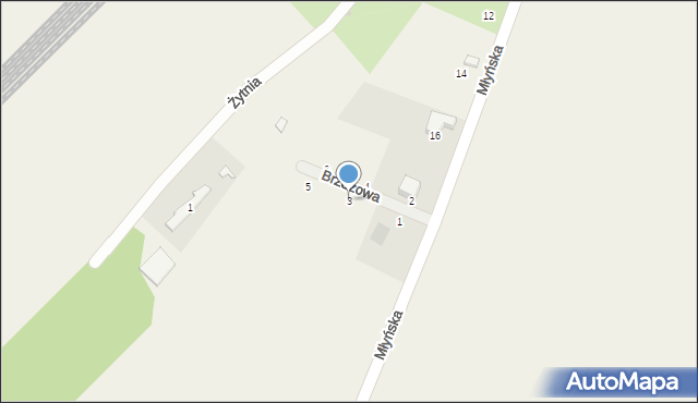 Wierzchowo-Dworzec, Brzozowa, 3, mapa Wierzchowo-Dworzec