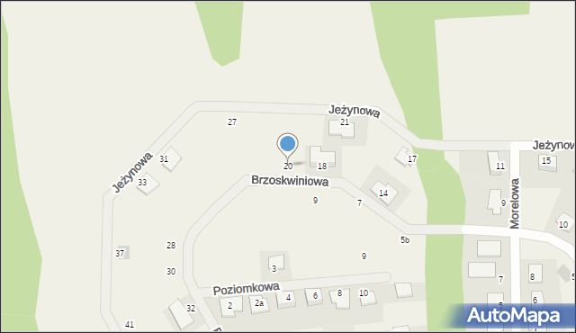 Wieszowa, Brzoskwiniowa, 20, mapa Wieszowa