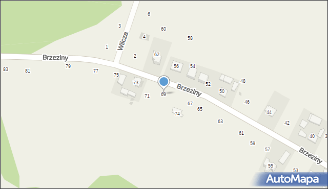 Wilków, Brzeziny, 69, mapa Wilków