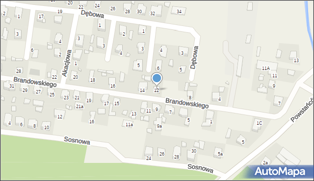 Wilkowyja, Brandowskiego Alfreda, 12, mapa Wilkowyja
