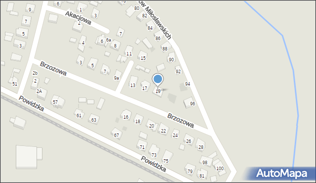 Witkowo, Brzozowa, 19, mapa Witkowo