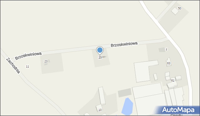 Włoszakowice, Brzoskwiniowa, 13, mapa Włoszakowice