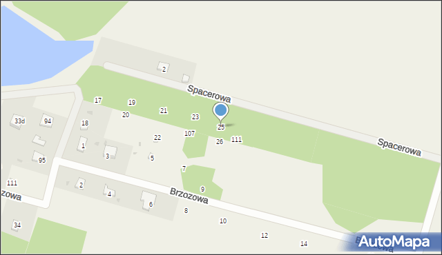 Wodzierady, Brzozowa, 25, mapa Wodzierady