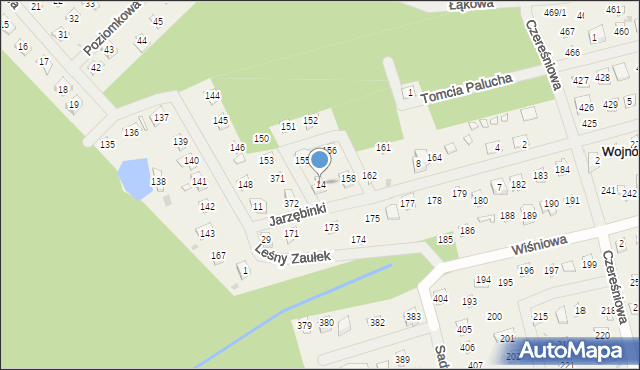 Wojnówko, Brzezina, 157, mapa Wojnówko