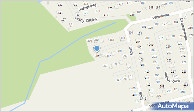 Wojnówko, Brzoskwiniowa, 385, mapa Wojnówko