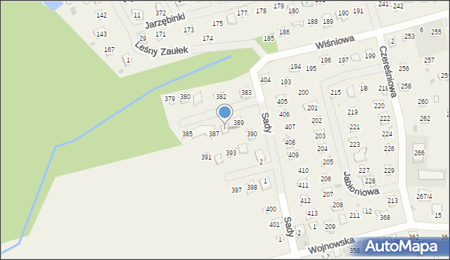 Wojnówko, Brzoskwiniowa, 388, mapa Wojnówko