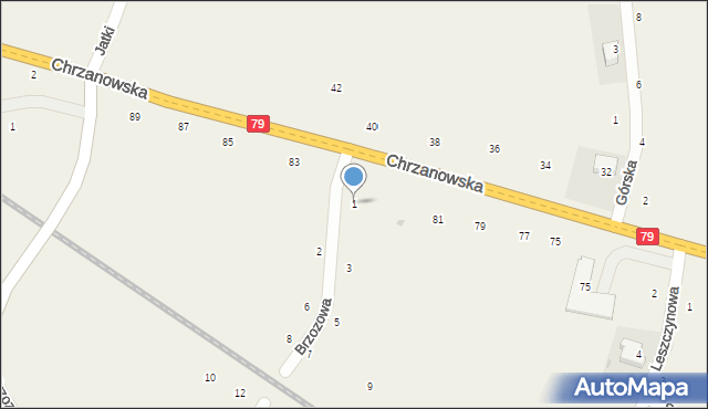 Wola Filipowska, Brzozowa, 1, mapa Wola Filipowska
