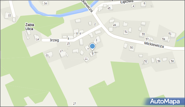 Wola Radziszowska, Brzeg, 9, mapa Wola Radziszowska