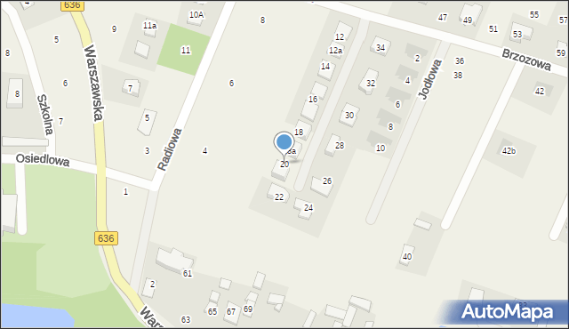 Wola Rasztowska, Brzozowa, 20, mapa Wola Rasztowska