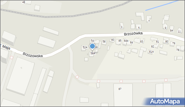 Wolbrom, Brzozowska, 54A, mapa Wolbrom