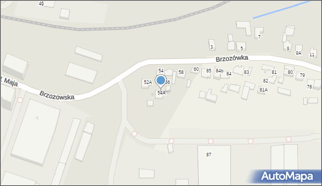 Wolbrom, Brzozowska, 54A, mapa Wolbrom