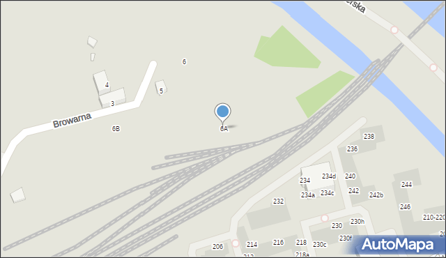 Wrocław, Browarna, 6A, mapa Wrocławia