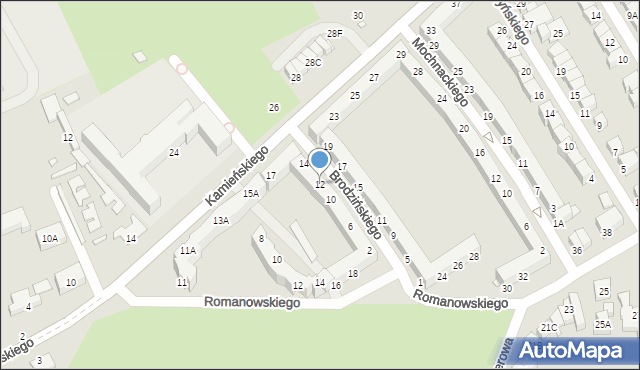 Wrocław, Brodzińskiego Kazimierza, 12, mapa Wrocławia