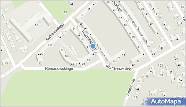 Wrocław, Brodzińskiego Kazimierza, 2, mapa Wrocławia