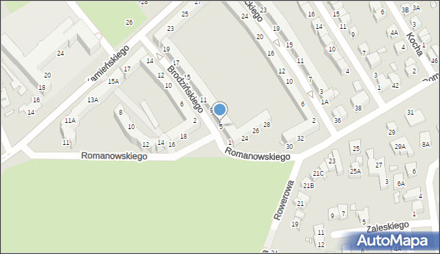 Wrocław, Brodzińskiego Kazimierza, 5, mapa Wrocławia