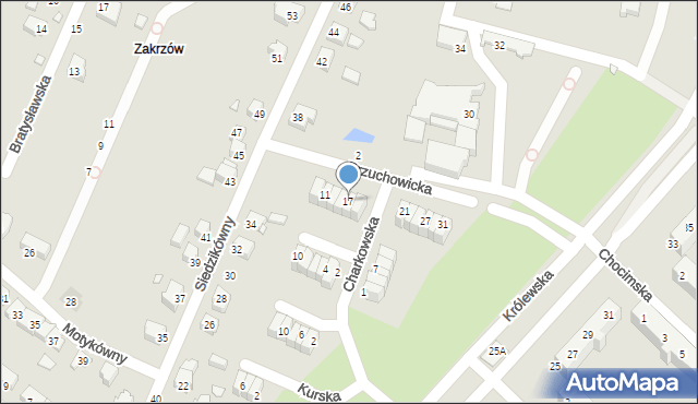 Wrocław, Brzuchowicka, 17, mapa Wrocławia