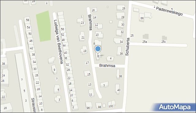 Wrocław, Brahmsa Johannesa, 6, mapa Wrocławia