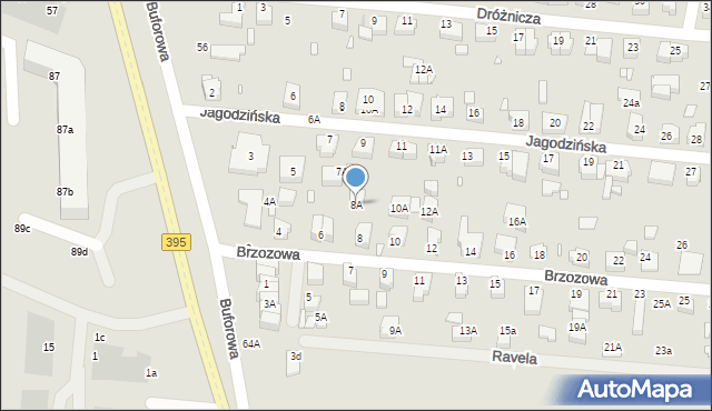 Wrocław, Brzozowa, 8A, mapa Wrocławia