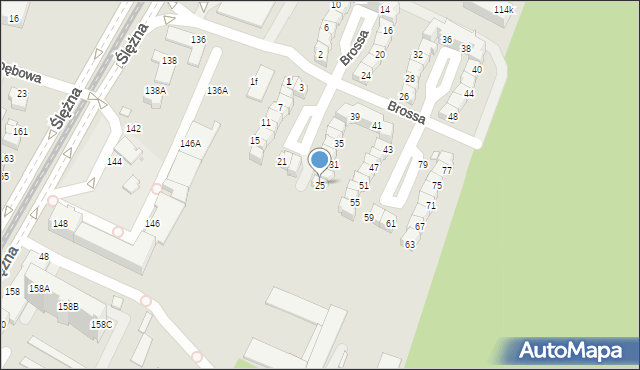 Wrocław, Brossa Wiktora, 25, mapa Wrocławia