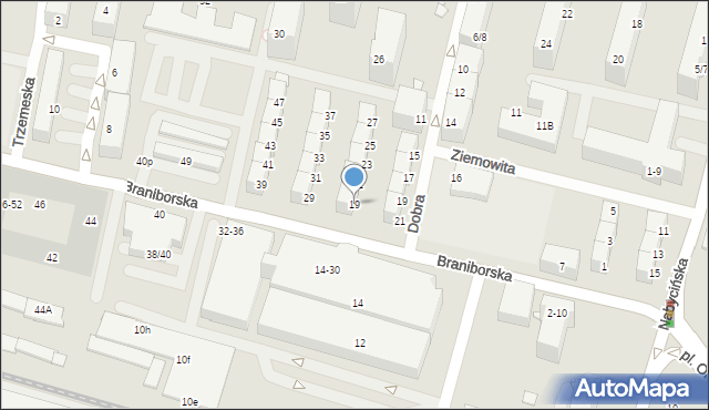 Wrocław, Braniborska, 19, mapa Wrocławia