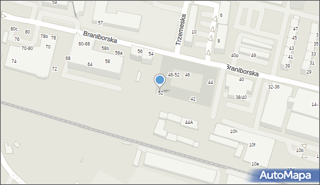 Wrocław, Braniborska, 52, mapa Wrocławia